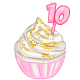10th Birthday Golden Cupcake