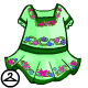 Green Flower Embroidery Dress
