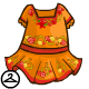 Orange Flower Embroidery Dress