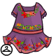 Colourful flower embroidery accents this simple purple dress.