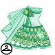 Thumbnail for Green Scallop Evening Dress