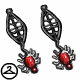 These cobweb earrings have pretty red spyders on them.