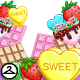 Heart candies, chocolate covered marshmallows, chocolate bars and strawberries- what more could a sweet-tooth valentine want?