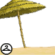 Thatched Beach Umbrella on Sand