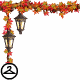Crisp Autumn leaves are lit up by lovely hanging lanterns!