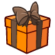 Orange Gift Wrap with Brown Ribbon