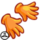 A simple pair of orange gloves.