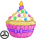 A sweet vanilla cupcake topped with icing and sprinkles... Its too bad you cant really eat it!