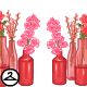 Dyeworks Red: Rose Gold Vases with Flowers