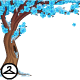 Dyeworks Blue: Snowy Cherry Blossom Side Tree