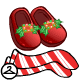 Candy Cane Stockings with Red Shoes
