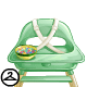 Snack time! Buckle up in this cute minty-green high chair and get ready to consume some brightly-coloured cereal! This item is mostly wearable by Neopets painted Baby. If your Neopet is not painted Baby, it might not be able to fit in this NC item.