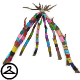 Yarn wrapped rainbow Playhouse Teepee for your pets to play in. This prize was awarded for participating in Lulus NC Challenge in Y20.