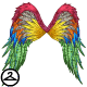 These colourful feathers have been crafted into a pair of impressive wings.