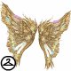 These lovely wings have been crafted from straw and covered in flowers.