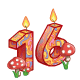 16th Wonderland Birthday Wish Candle