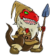 Armed with his trusty spear this
Grarrl gnome will stand guard over your garden forever.