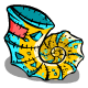 Blue and Gold Tube Shell Plushie