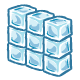 Neatly Stacked Ice Cubes