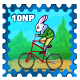 Cybunny on a Cycle Stamp