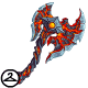 The lava flowing through this axe actually helps improve the balance of the weapon! Plus it looks really cool.