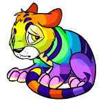 Sad rainbow kougra (old pre-customisation)