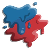 First swatch of colors: equally blue and red