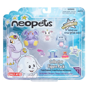 Purple Elephante 3 pack Collector Figures