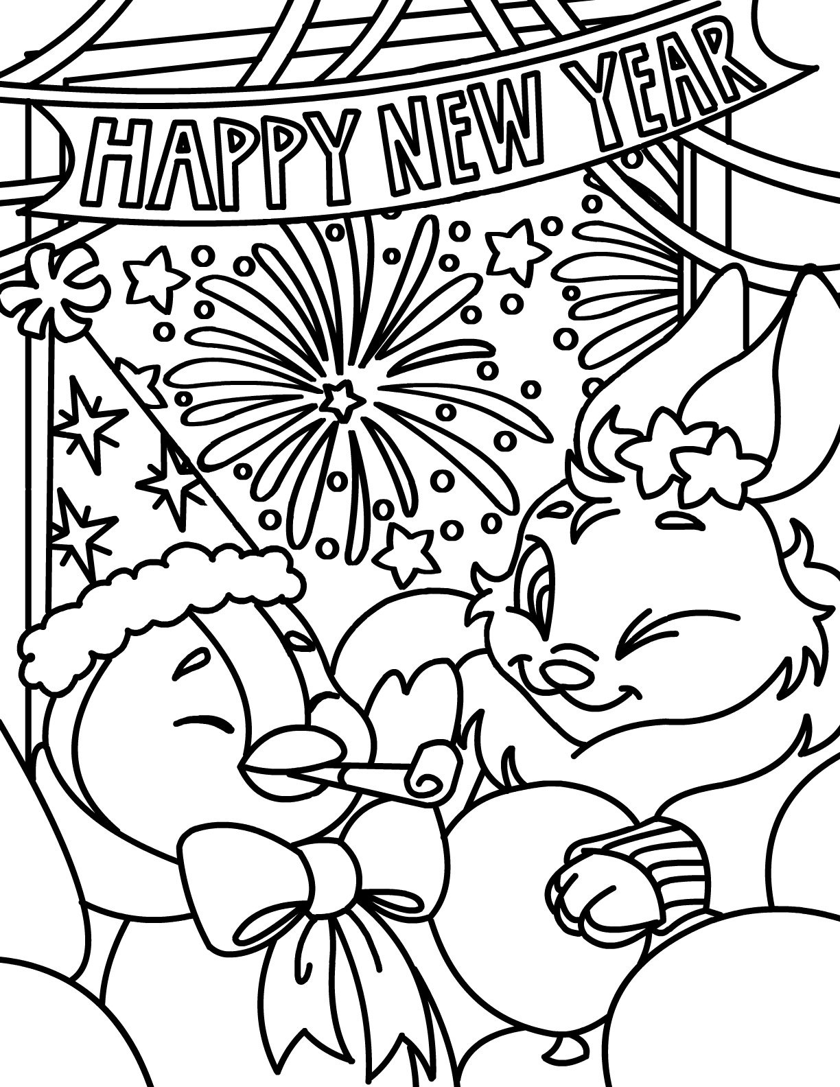 Neopets New Year Festive Colouring Page From Neopets: Today's feature is a festive Colouring Page! Enjoy, and Happy Holidays!
